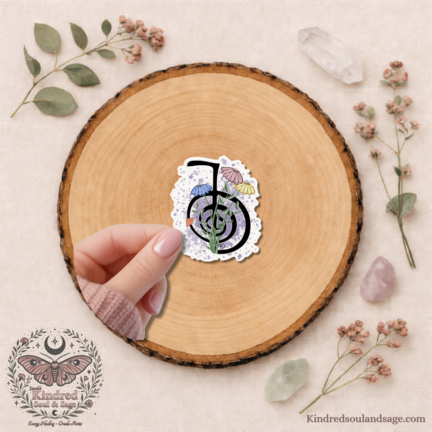🌿 Reiki Cho Ku Rei Symbol Waterproof Vinyl Stickers | Kindred Soul & Sage