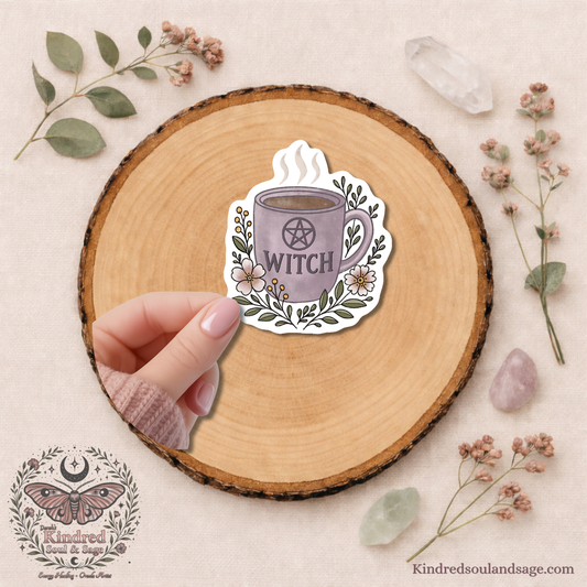 Witch Mug Vinyl Sticker Cozy Witch Aesthetic | 2 inch 3 inch or 4 inch