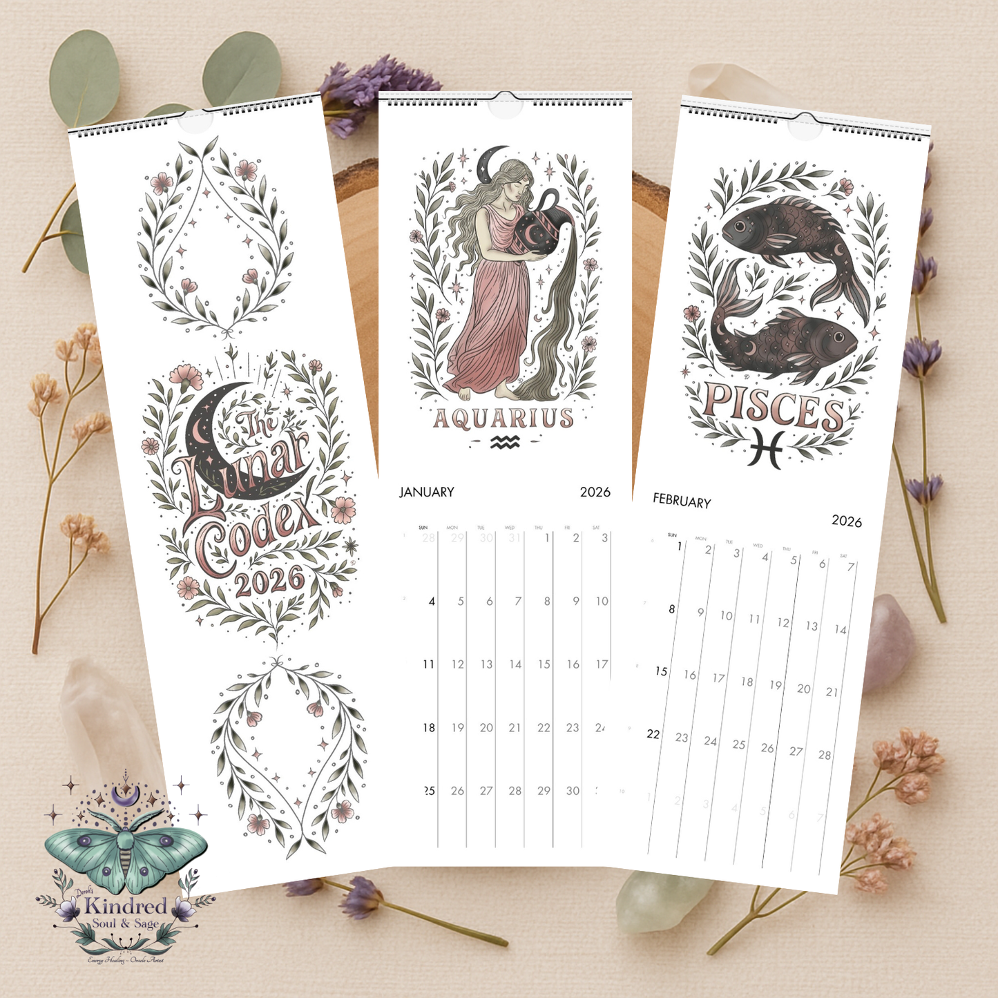 The Lunar Codex 2026 ~ Vertical Wall Calendar