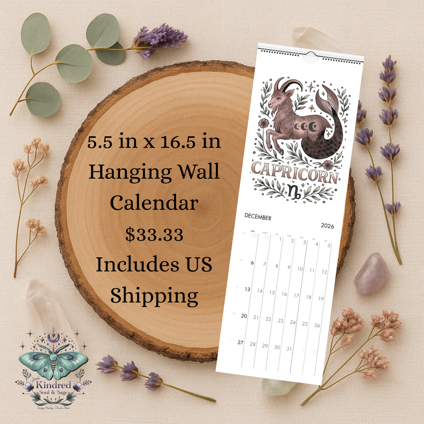 The Lunar Codex 2026 ~ Vertical Wall Calendar