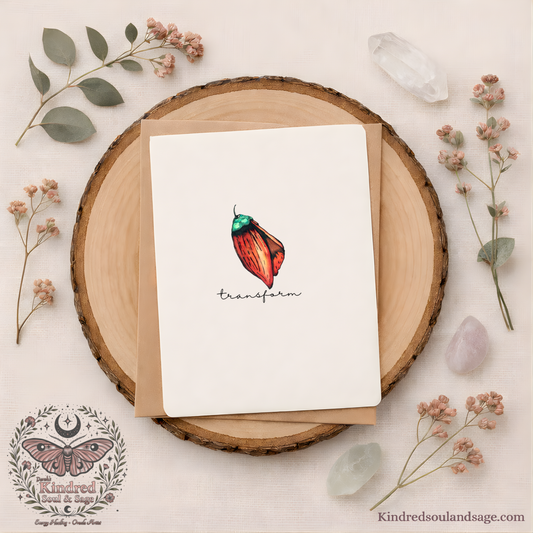 Transform Chrysalis Greeting Card | Symbol of Inner Change & Becoming | Nature-Inspired Intentional Card | 5x7 Art Card