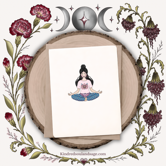 Breathe Meditation Art Card – 5x7 with Kraft Envelope | Kindred Soul & Sage