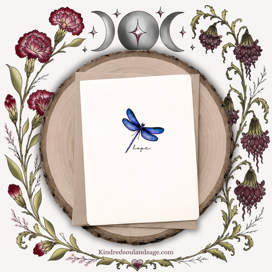 Hope Dragonfly Greeting Card | Symbol of Light & Renewal | Nature-Inspired Intentional Card | 5x7 Art Card
