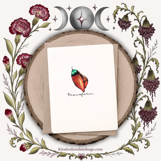 Transform Chrysalis Greeting Card | Symbol of Inner Change & Becoming | Nature-Inspired Intentional Card | 5x7 Art Card